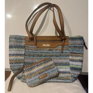 Rosetti Double Handle Tote Bag Purse Shoreline Straw NWOT - 2 Pieces coin purse